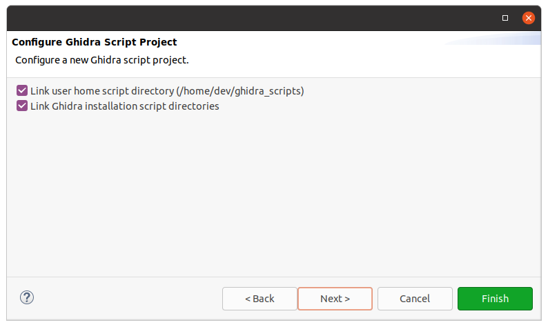 Configure Ghidra Script Project