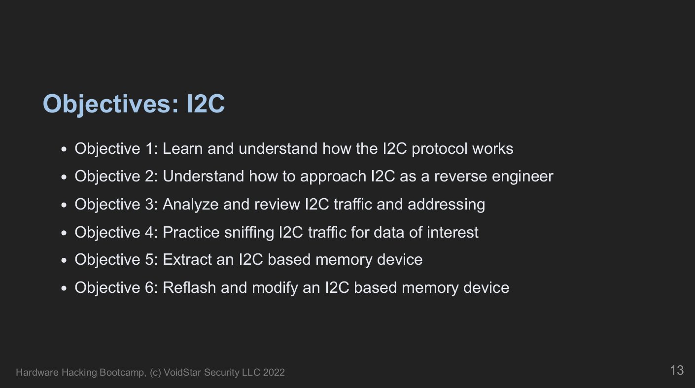 I2C Objectives