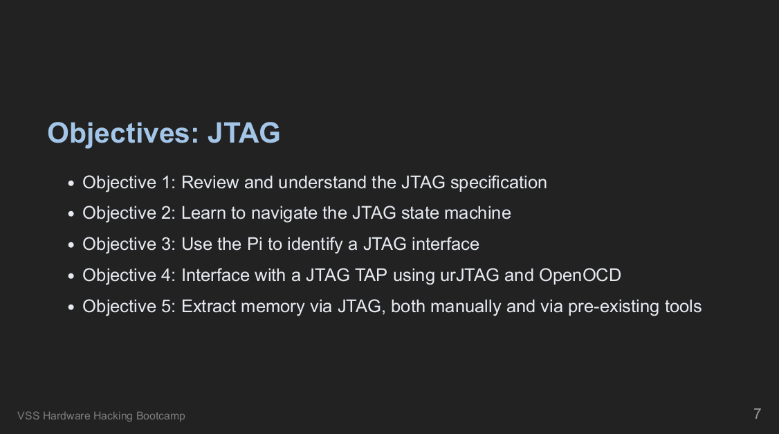 JTAG Interface Objectives